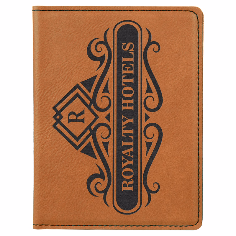 4 1/4" x 5 1/2" Rawhide Leatherette Passport Holder