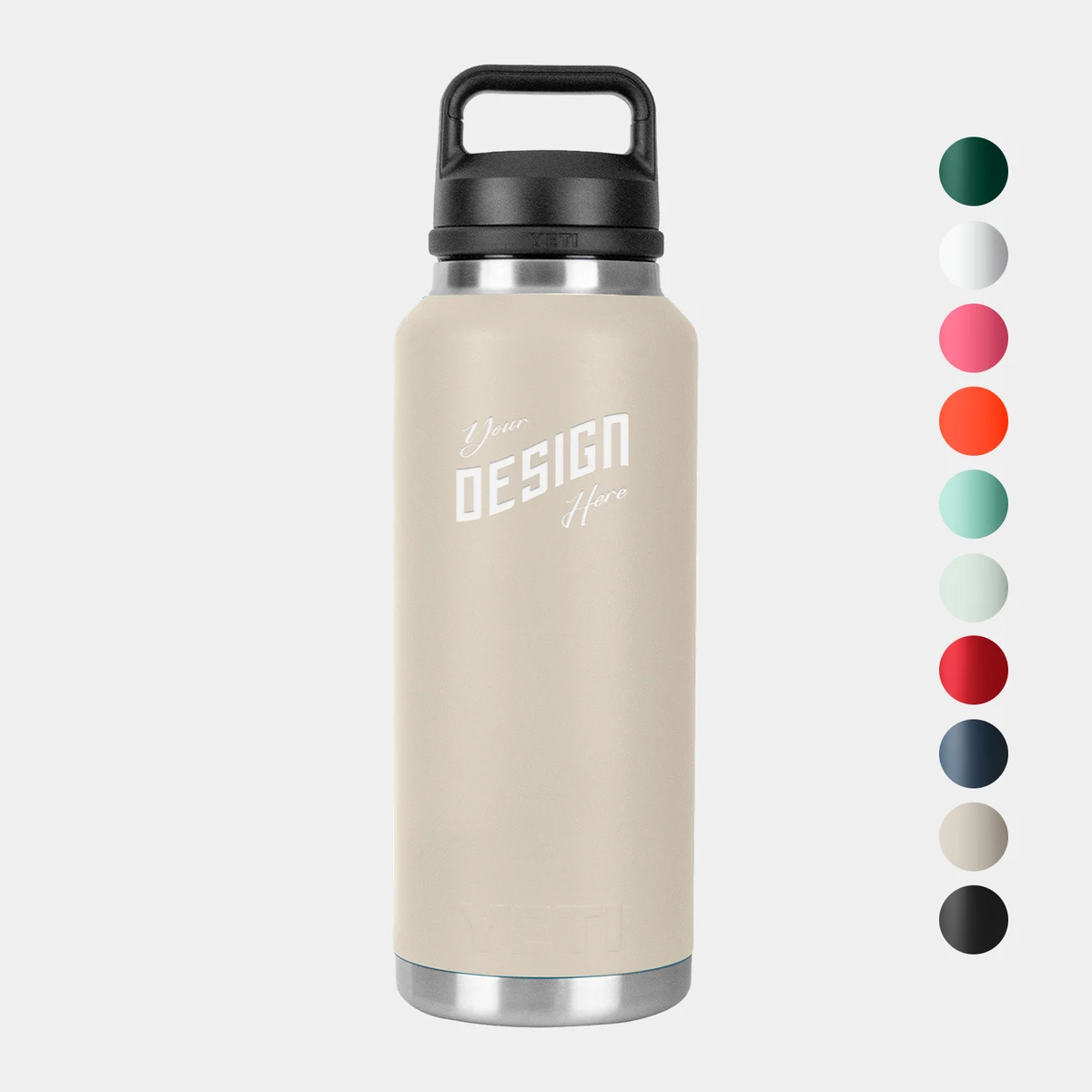 46 Oz YETI® Rambler Stainless Steel Insulated Water Bottle w/ Chug Cap, custom water bottle with logo imprint 1