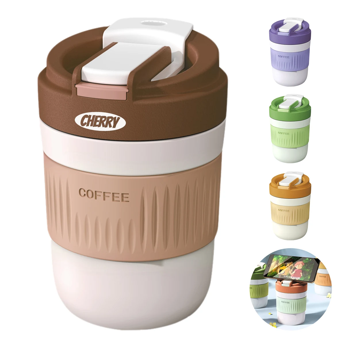 14oz Plastic Double Drinking Cup W/ Silicone Sleeve 1