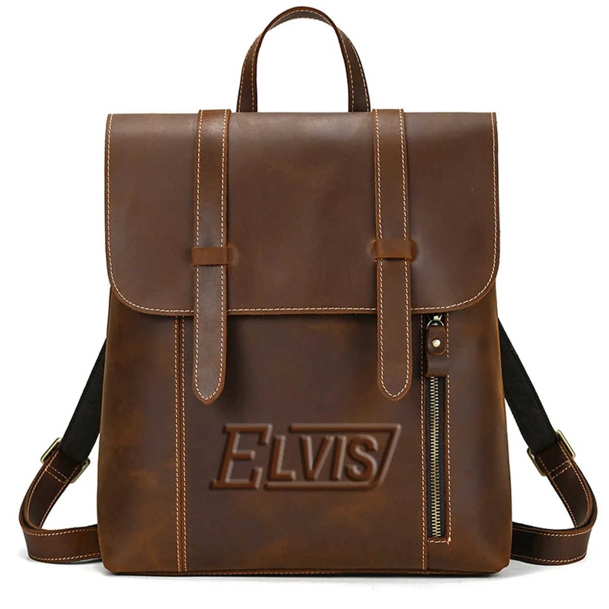 Women'S Retro Leather Backpack Outdoor Leisure Bag 1
