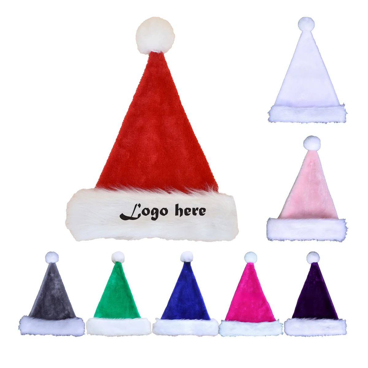 Embroidered Soft Plush Santa Hat 1