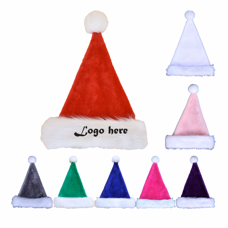 Embroidered Soft Plush Santa Hat