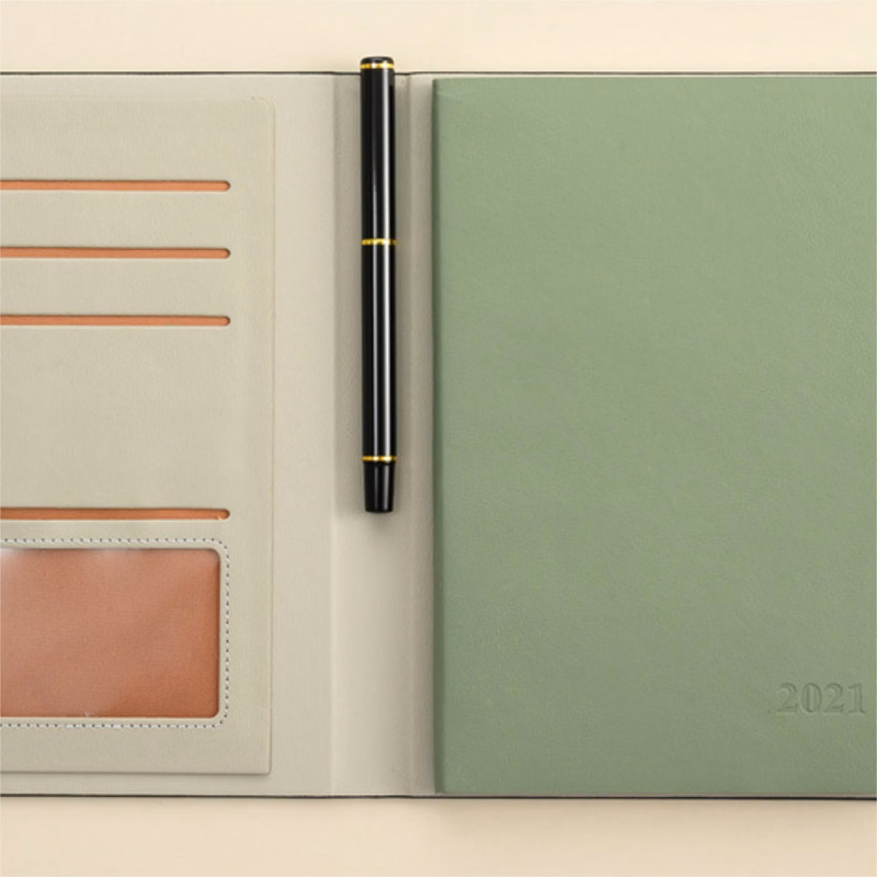 Suede Faux Sheepskin Notebook & Pen