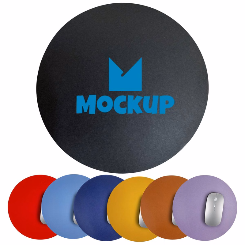 Non-Slip Round Leather Mouse Pad