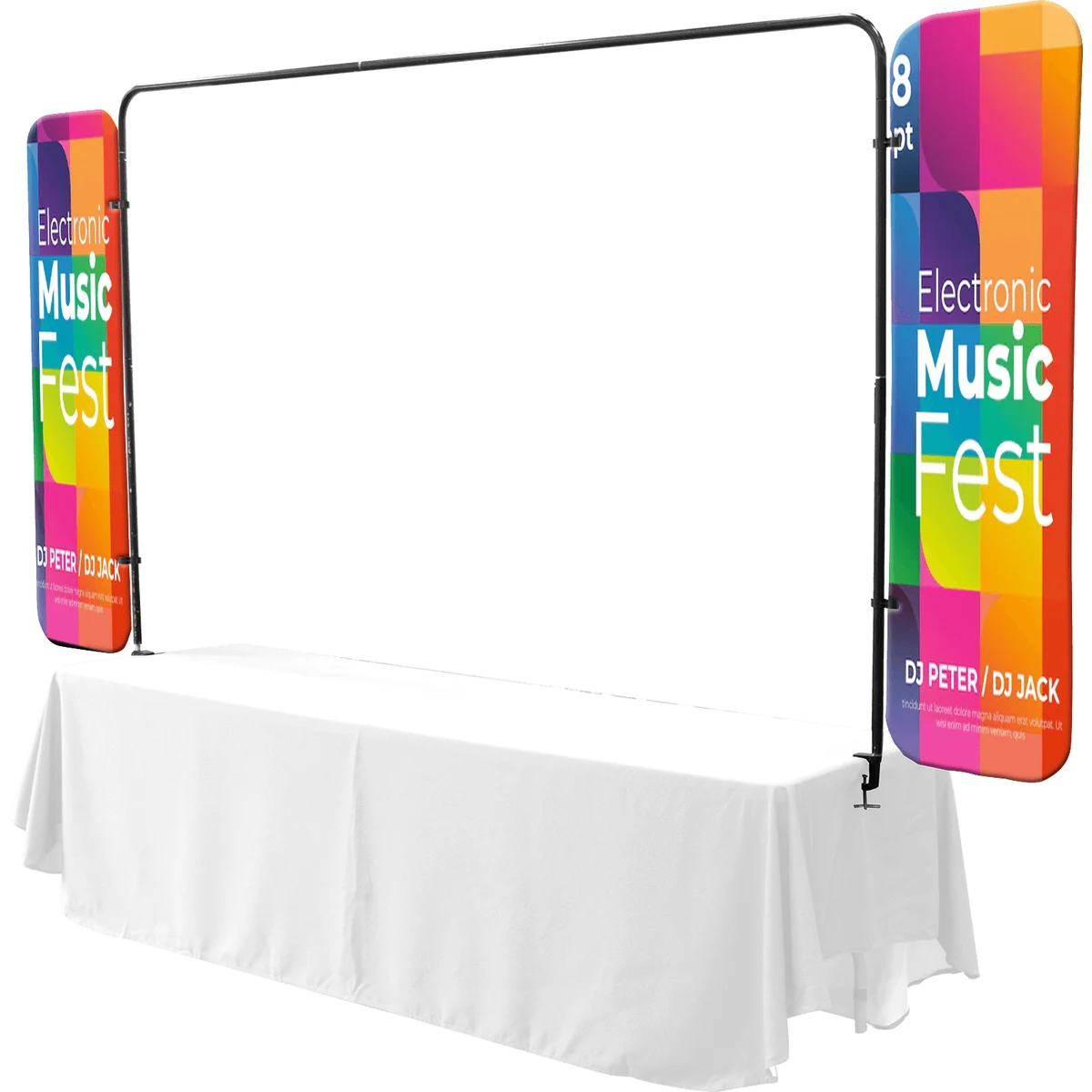 16"w x 57"h Table Top Side Panels - 2 Side Imprint - Full Kit 1