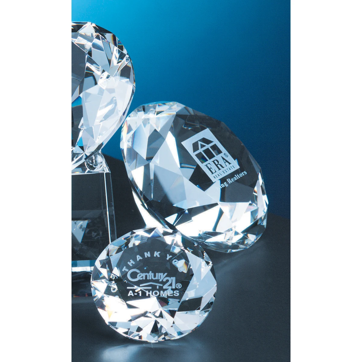 2 3/8" Faceted Crystal Diamond Award 1