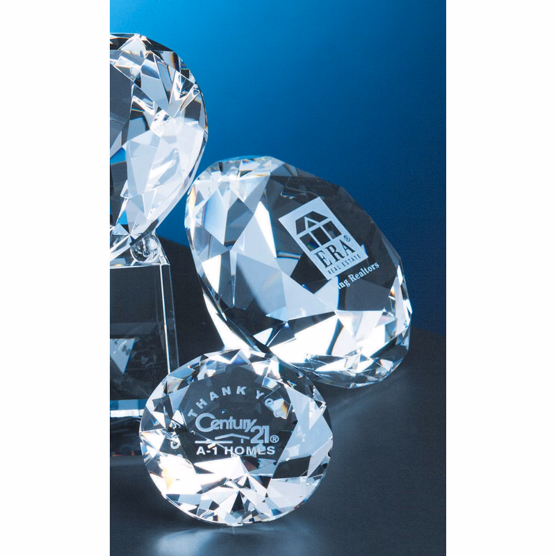 2 3/8" Faceted Crystal Diamond Award