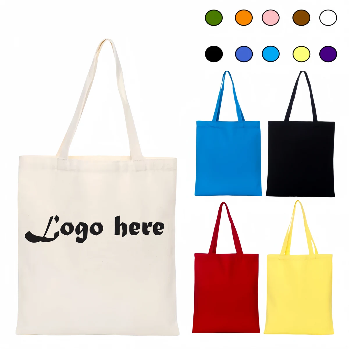 Canvas Hand-Carry Pouch For Shopping, custom tote bag with logo imprint 1