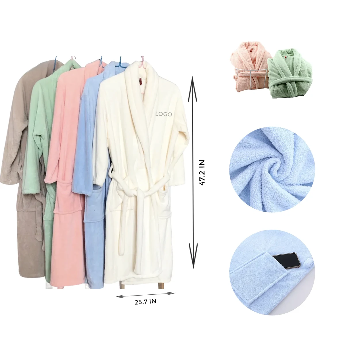 MOQ 10 PCS Coral Fleece Bathrobe 1