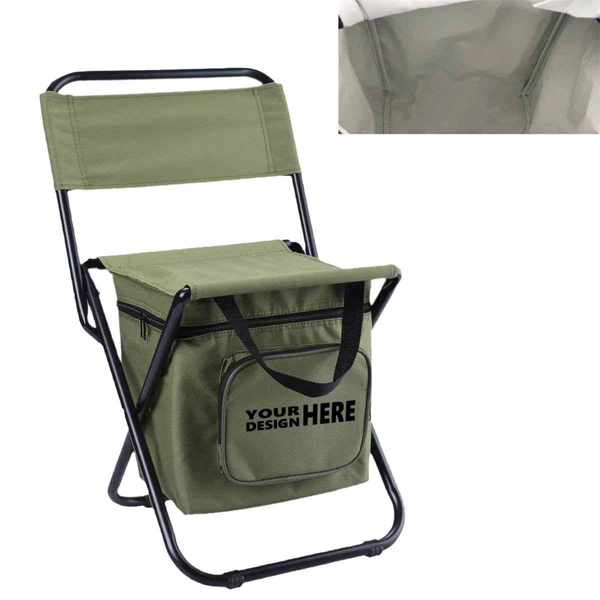 Outdoor Portable Folding Chair with Storage Bag and Backrest 1