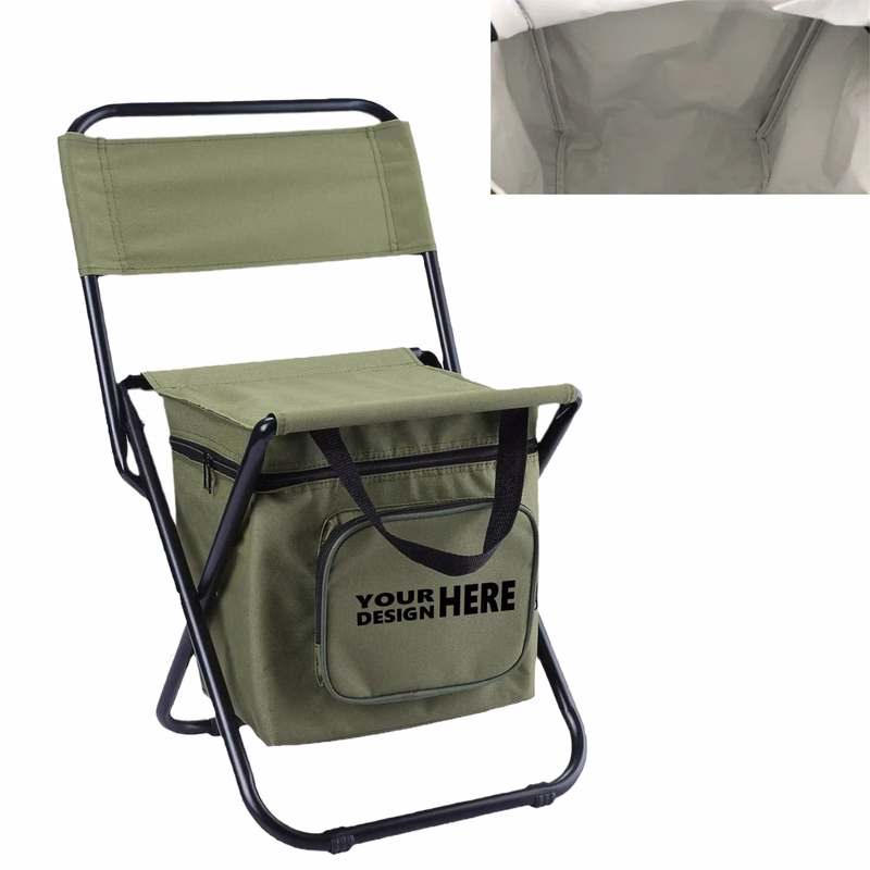 Outdoor Portable Folding Chair with Storage Bag and Backrest