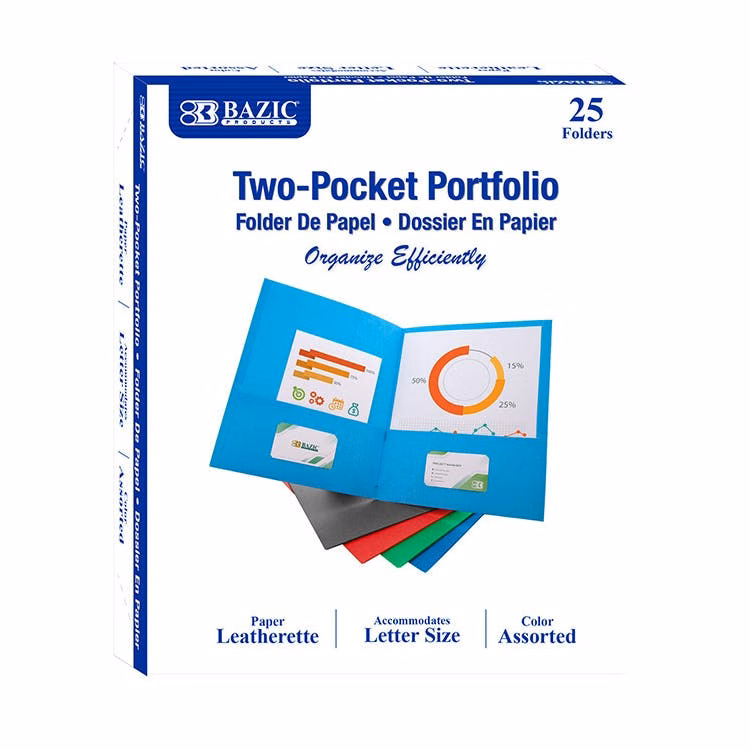 2 Pocket Folders - Assorted 25 Pack