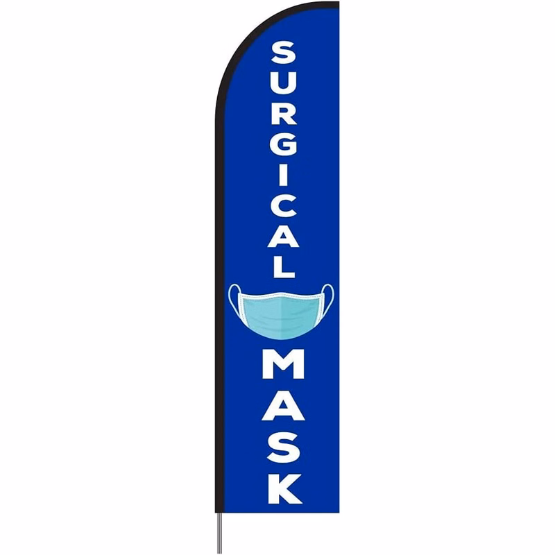 Face Surgical Mask Feather Flag Kit 15' Feet Feather Flag Sign feather banners Outdoor Banner
