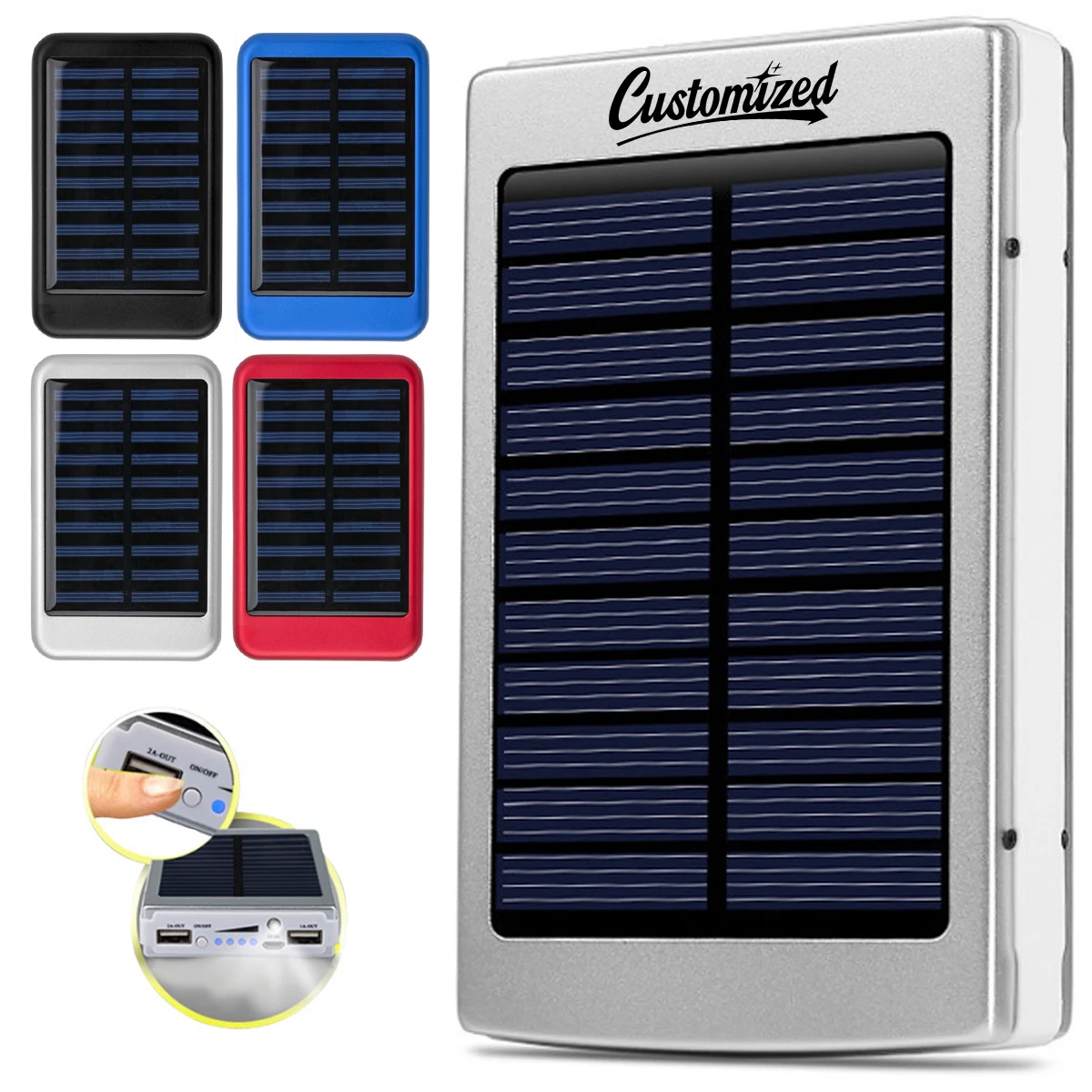 Portable Solar Power Bank Charger with Solar Panel 1