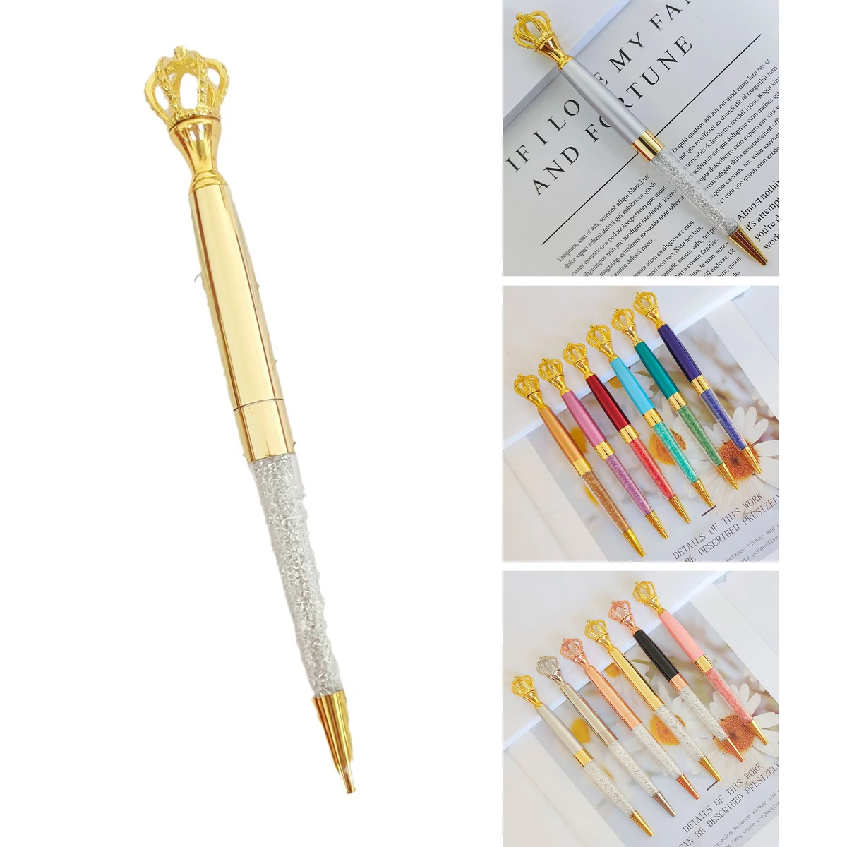 Crown Crystal Metal Pen 1
