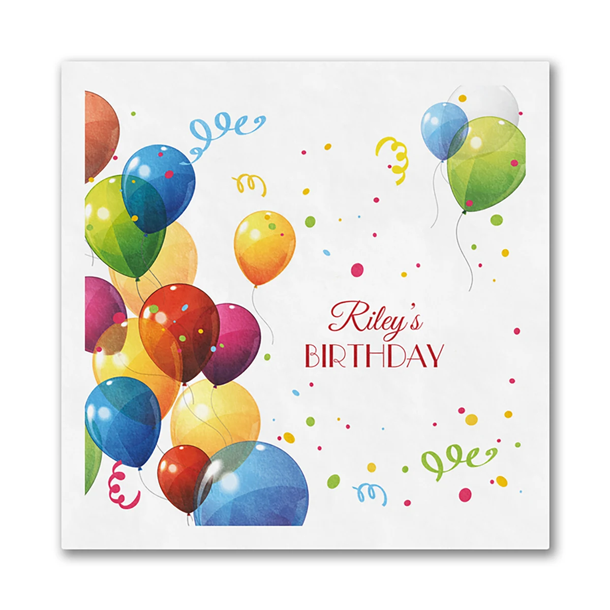 Colorful Birthday Balloons Luncheon Ooh La Color Napkin 1