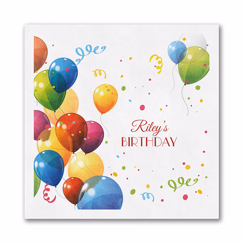 Colorful Birthday Balloons Luncheon Ooh La Color Napkin