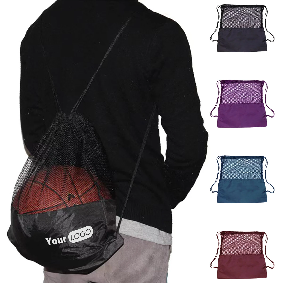 Oxford Customizable Basketball Net Bag Backpack 1