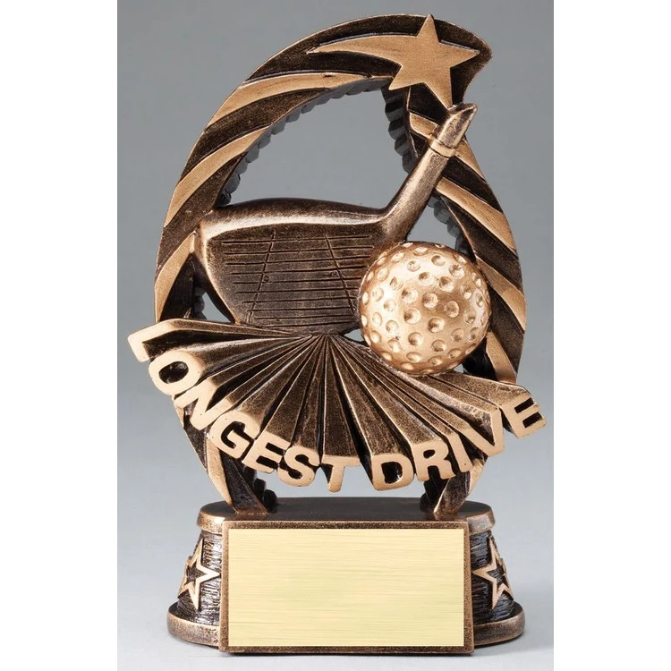 6-1/2" Longest Drive Golfing Award Resin 1