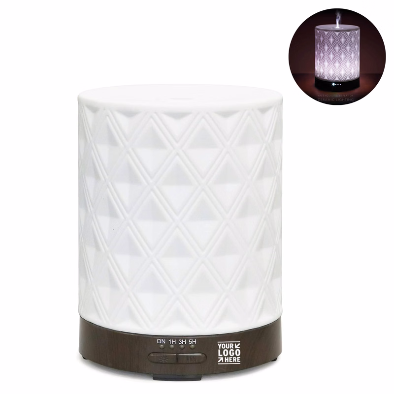 Auto Off 7 Night Lights 4 Timers White Ceramic 250ml Home Aromatherapy Essential Oil Diffuser