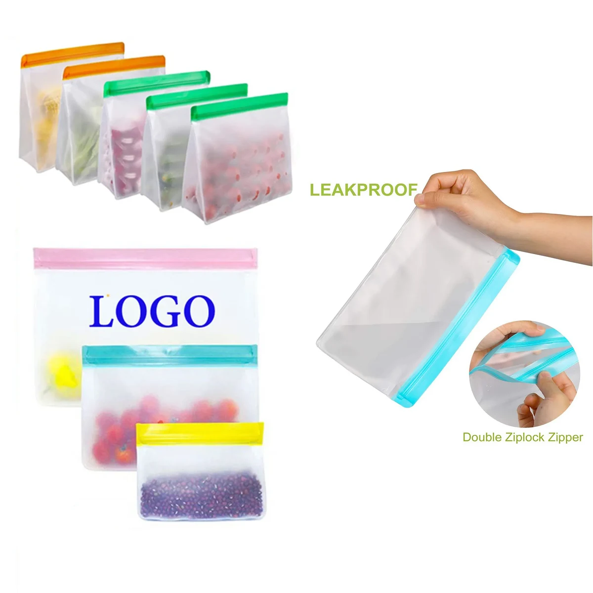 Leakproof Top Stand Up Food Storage Bag 1