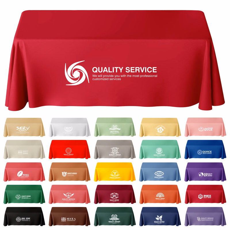 Premium 230gsm 8ft Full Color Printed Warp Knitted Tablecloth (MOQ: 1)