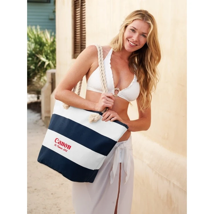 Vintage Cabana Canvas Tote 1