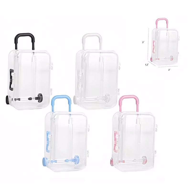 Custom Portable Transparent Mini Trolley Jewelry Storage Box