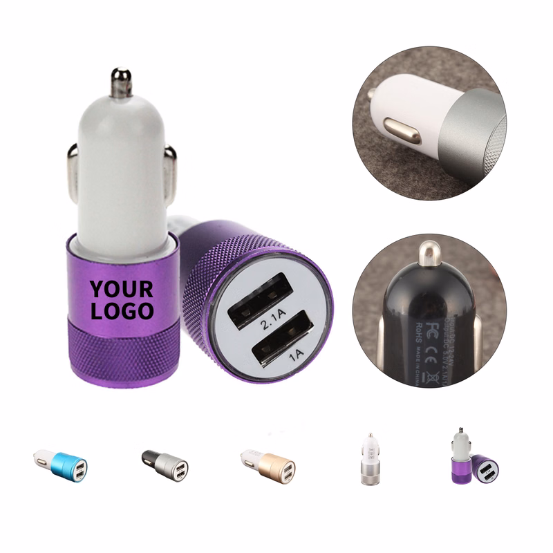 Dual Port Car Charger With Metal Housing