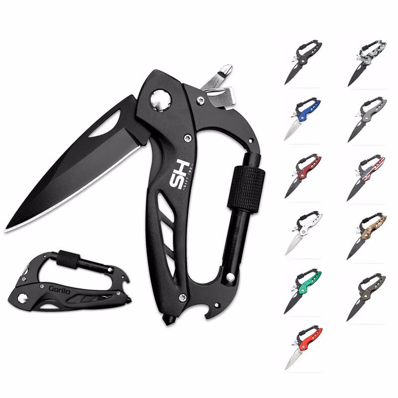 Multitool Carabiner With Folding Pocket Knife