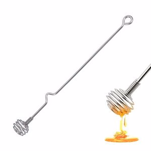 Spring Coil Shaped Honey Dipper Stick Stirrer Stainless Steel