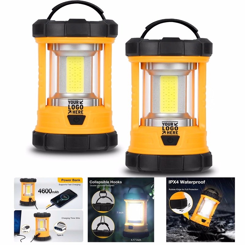 3200LM Bright Camping Rechargeable LED Lantern Lights 4600mAh Power Bank