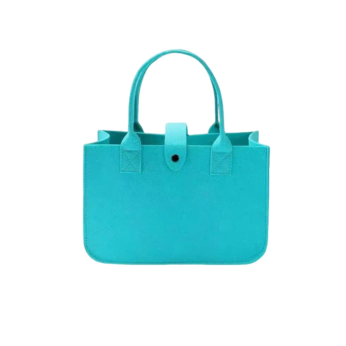 Structured Felt Utility Tote With Buckle Closure, custom tote bag with logo imprint 1