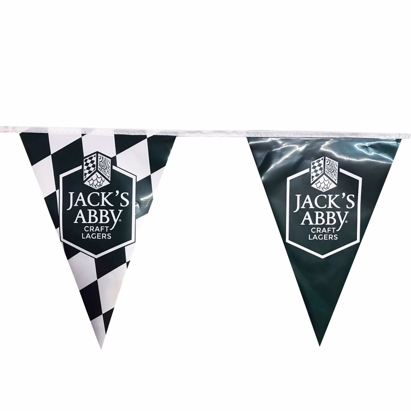 Custom Laminated Paper Streamer with 9" x 12" Pennants