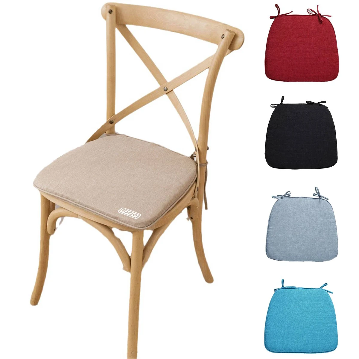 Polyester Universal Non-Slip Chair Seat Cushion w/ Tie 1