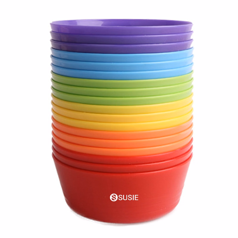 18Pcs Rainbow-Colored Food Grade Matte Surface Kids Bowl