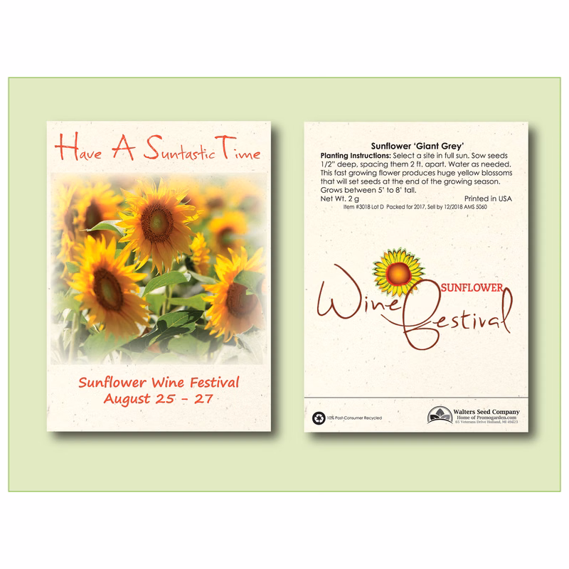 Sunflower Giant Grey Stripe - Seed Packet - Size 3.25" x 4.5"