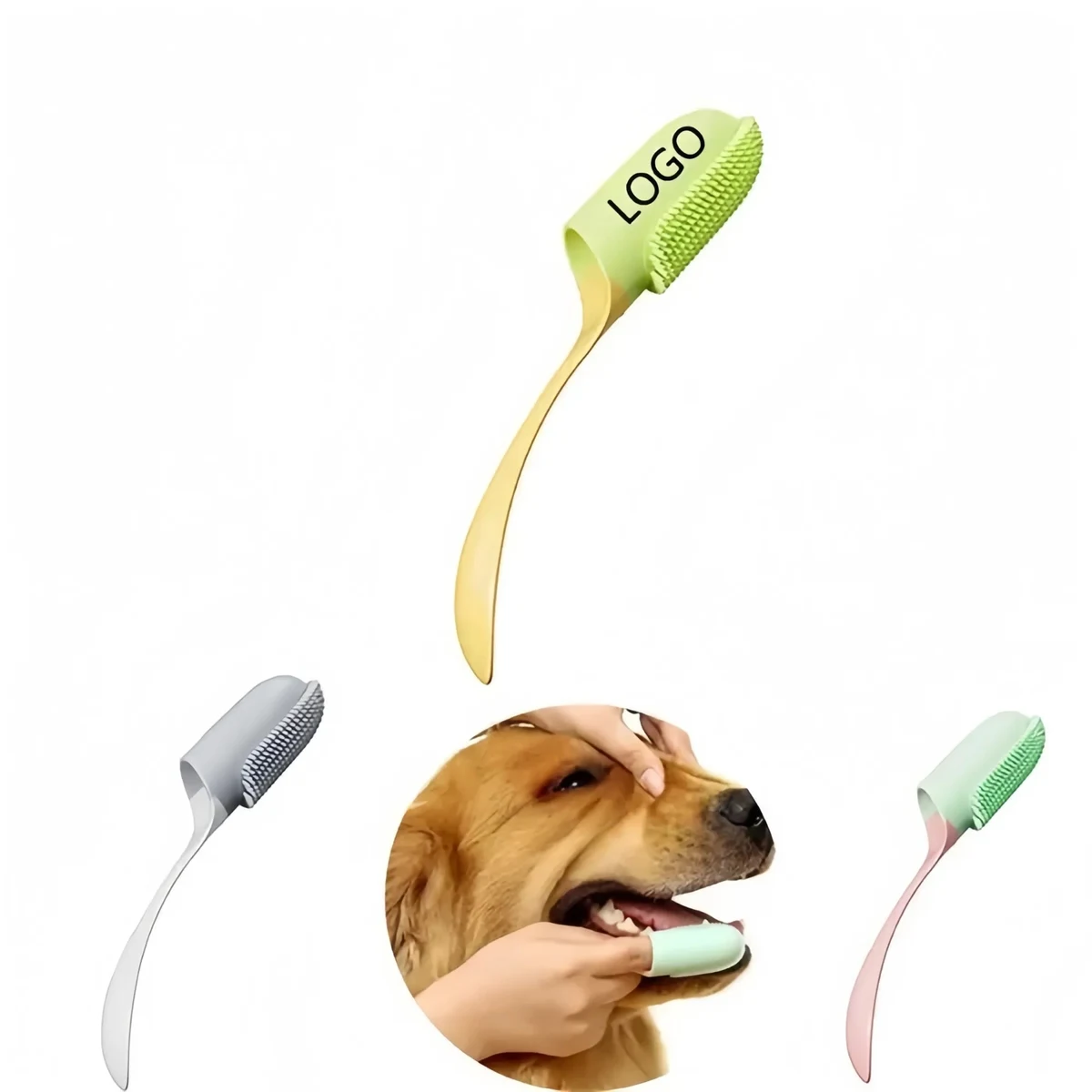 Long-handled pet toothbrush 1