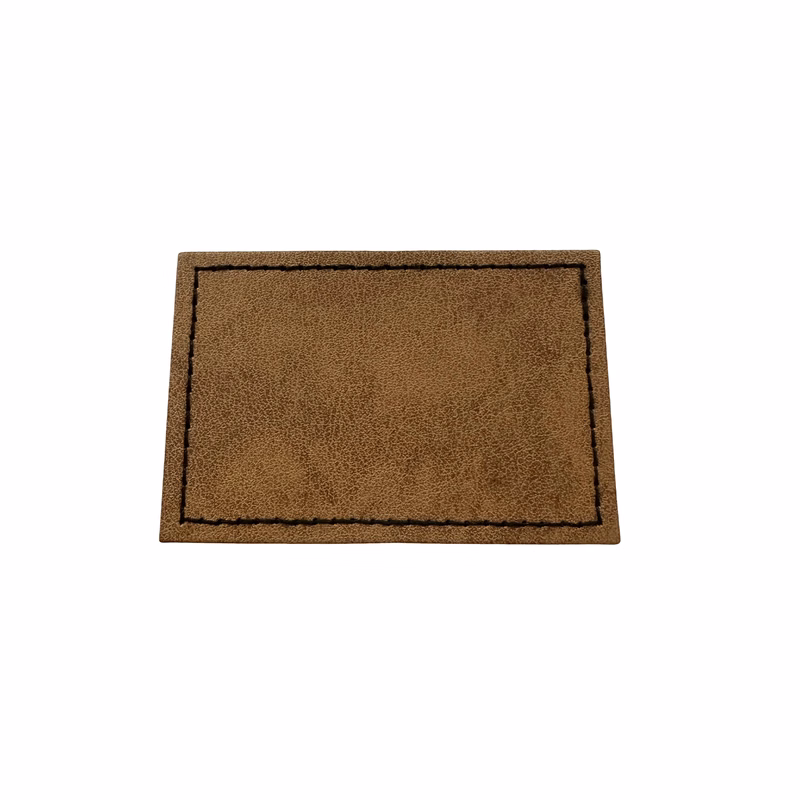Sharp Edge Rectangle Leatherette Patch