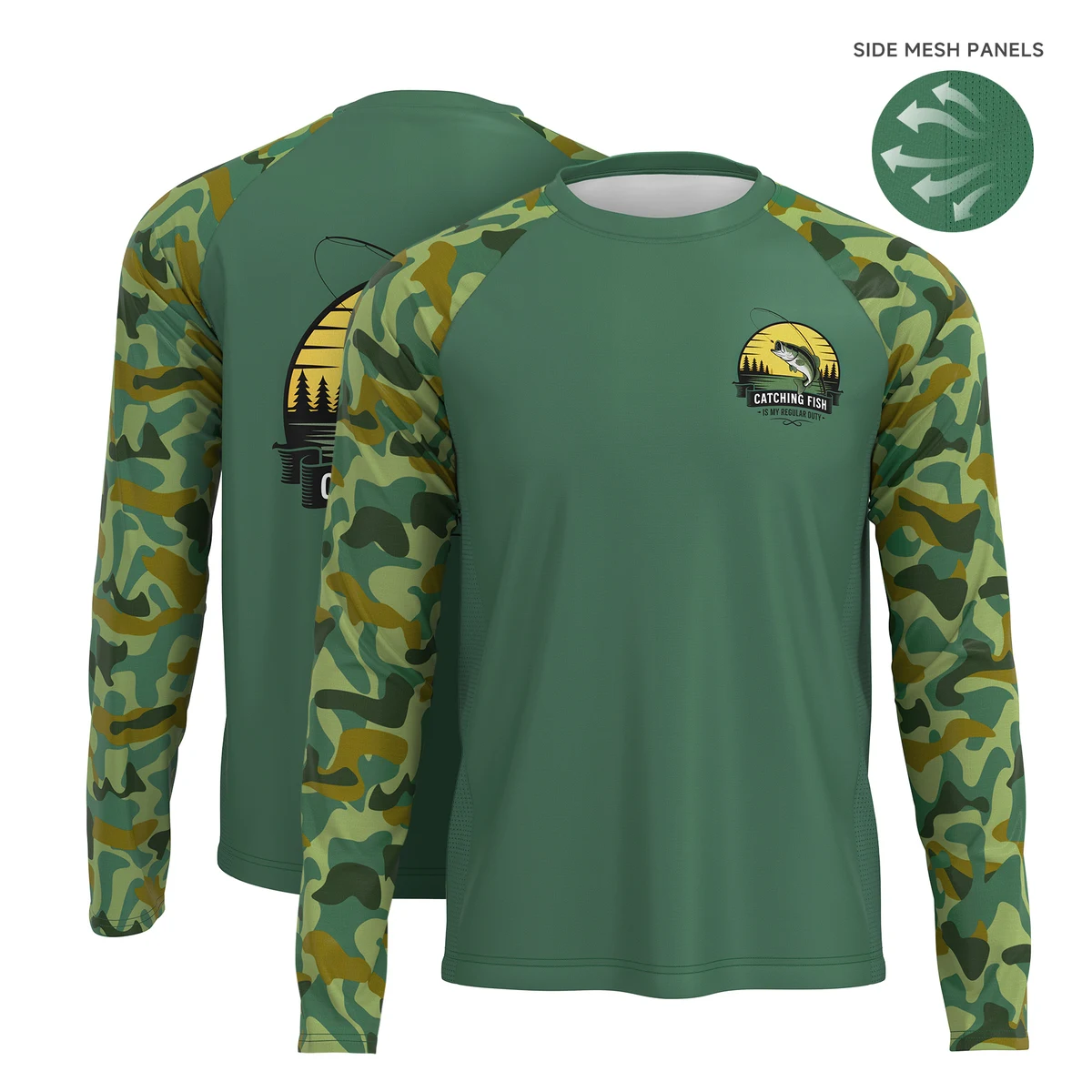Men's 180 GSM UPF 50+ Sunproof Sublimation Long Sleeve Fishing T-Shirt 1