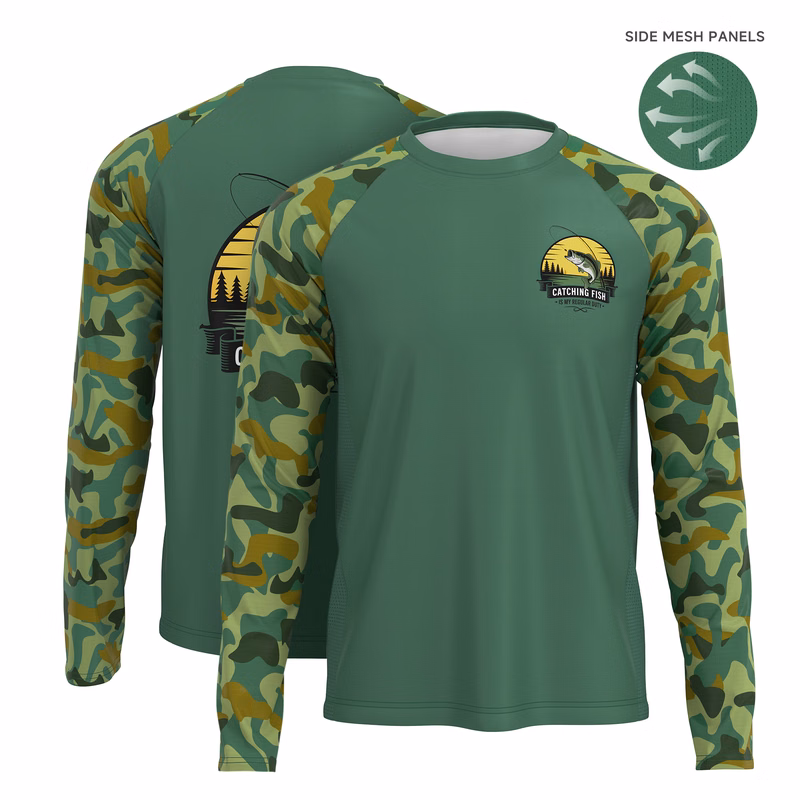 Men's 180 GSM UPF 50+ Sunproof Sublimation Long Sleeve Fishing T-Shirt