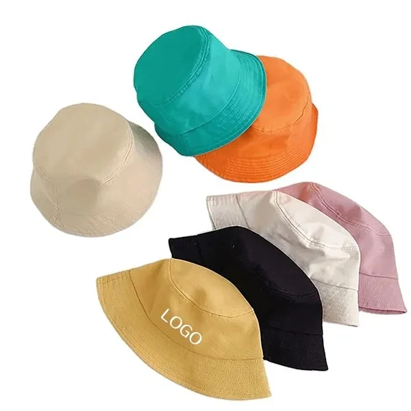 Wide-Brim Cotton Bucket Hat 1
