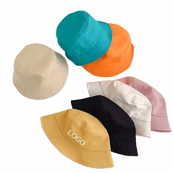 Wide-Brim Cotton Bucket Hat