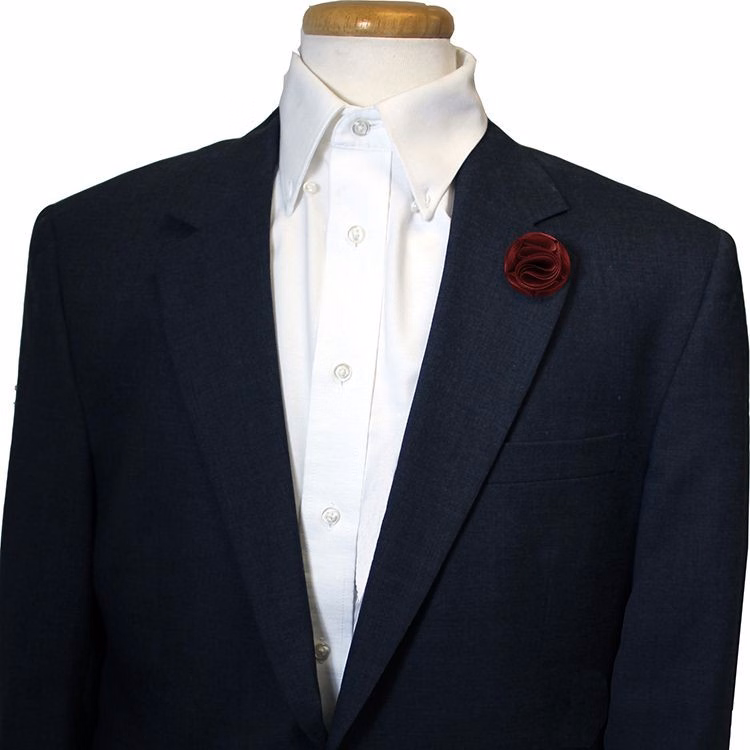 Maroon Floral Lapel Pin