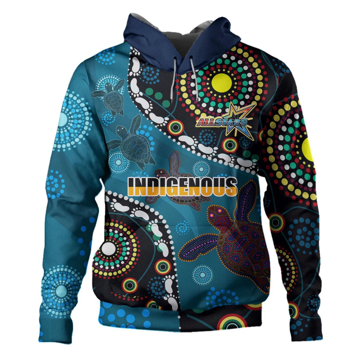 100% Cotton Full Color Reactive Digital Print Men's Pullover Hoodie w/ Pocket - 7.4 oz 1