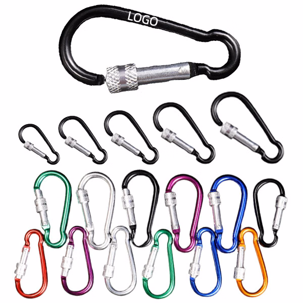Gourd Shaped Aluminum Carabiner W/ Screw Lock(2 3/8" W x 1 11/16" H)