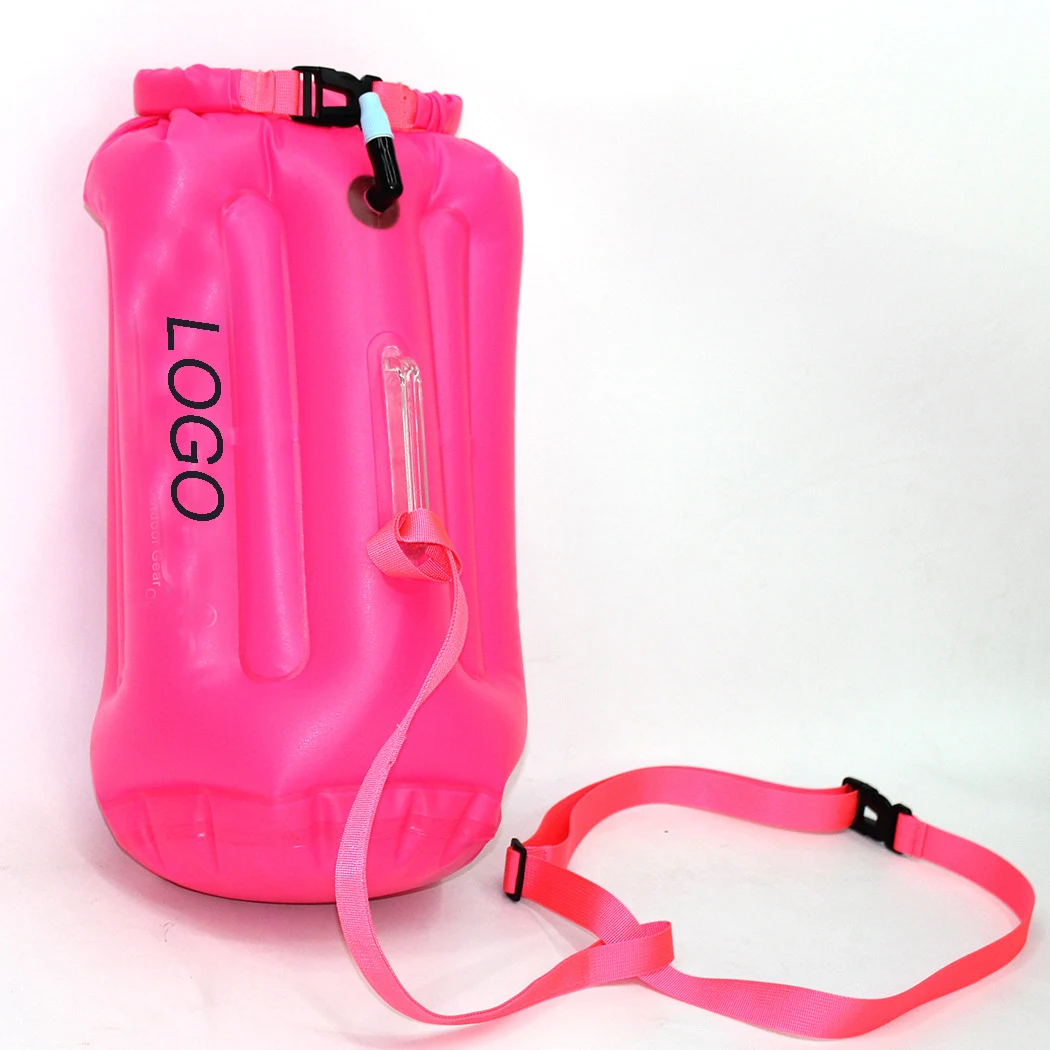 PVC Inflatable Safety Buoy Waterproof Dry Floating Storage Bag W/ Waistband for Swimming/Training 1