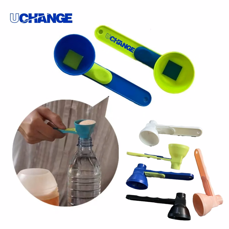 No-Spill Powder Funnel Spoon With Sliding Separator measuring scoop + funnel No spill preparation