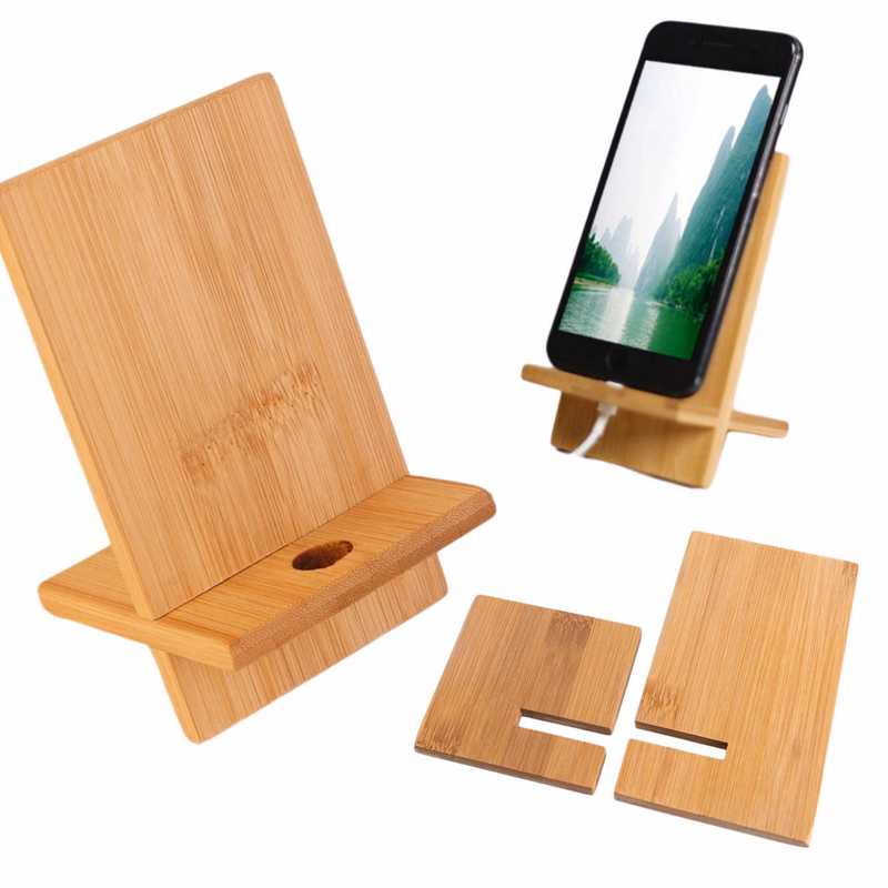 Desktop Wooden Mobile Phone Holder Natural Bamboo