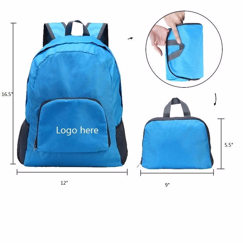 Waterproof fabric folding backpack with customized logo